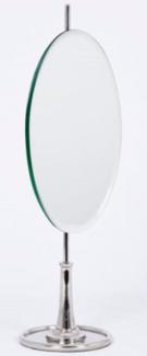 Casa Padrino Luxus Schminkspiegel Silber H. 56 cm - Ovaler Aluminium Schminktisch Spiegel