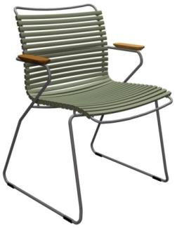 Outdoor Stuhl Click mit Armlehne olivgrün