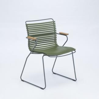 Outdoor Stuhl Click mit Armlehne olivgrün