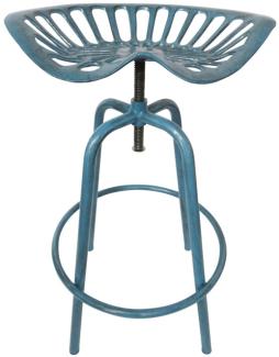 Esschert Design Traktorsitz, Gartenstuhl, Traktorstuhl, in blau, aus Gusseisen und Stahl, 50,0 x 46,5 x 69,7 cm