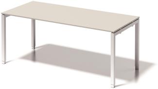 Cito Schreibtisch, 650-850 mm höheneinstellbares U-Gestell, H 19 x B 1800 x T 800 mm, Dekor grauweiß, Gestell verkehrsweiß