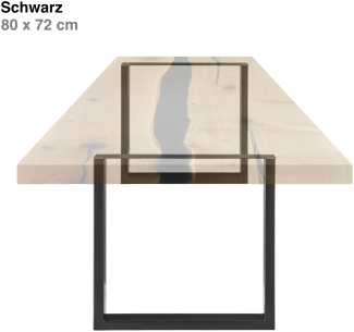 Tischgestell | 2 Stück | Rechteckig | 80x72 cm | Stahl - Schwarz