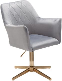 KADIMA DESIGN Sessel-Drehstuhl TANARO mit Armlehnen und Schreibtisch-Home-Office-Drehfunktion. Farbe: Grau