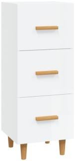 Sideboard Hochglanz-Weiß 34,5x34x90 cm Holzwerkstoff [812345]