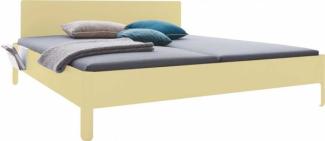 NAIT Doppelbett farbig lackiert Wachsgelb 180 x 220cm Mit Kopfteil