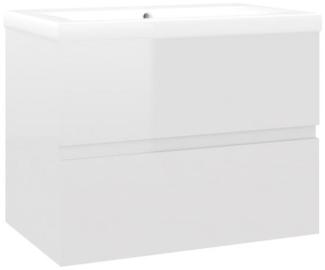 vidaXL Waschbeckenunterschrank Einbaubecken Hochglanz-Weiß Spanplatte [3071546]