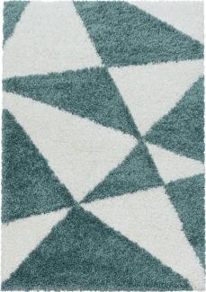Hochflor Teppich Tarra Läufer - 80x250 cm - Blau