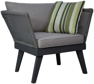 Luxus Premium Garten Lounge Sessel SET Gartensofa Gartenmöbel grau