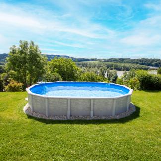 Steinbach Stahlwand Swimming Pool Set "Grande oval", 732 x 366 x 135 cm,ohne Zubehörset