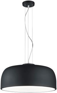 Große runde LED Pendelleuchte mit Lampenschirm Metall, schwarz Ø 52cm