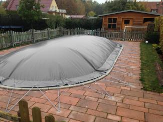 aufblasbare Winterplane für ovale Pools 5,86 x 3,50 cm Grau