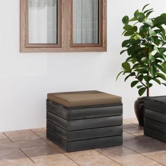 Garten-Paletten-Hocker mit Taupe Sitzkissen Kiefernholz