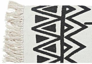 Teppich DKD Home Decor 160 x 250 x 0,7 cm Schwarz Polyester Baumwolle Weiß Ikat Boho