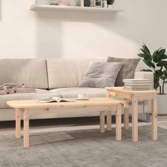 vidaXL 2-tlg. Couchtisch-Set Massivholz Kiefer