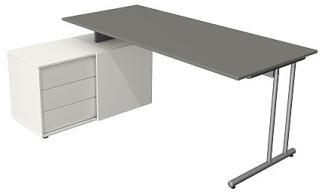 Kerkmann Schreibtisch mit Sideboard START UP 4945 Grafit