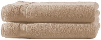 Müskaan - 2er Set Frottee Handtücher Elegance 50x100 cm 100% Baumwolle 500 g/m² Handtuch beige