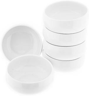Belicia 6er Schalen Set aus Porzellan in Weiß Hochglanz Rund für Snacks, Desserts oder Müsli