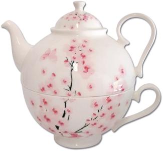 Tea for One Brillantporzellan: Luxuriöser Teegenuss für anspruchsvolle Genießer Kirschblüte