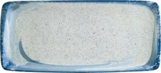6x Servierplatten Speiseteller Porzellan Geschirr rechteckig Weiß Blau Bonna Harena Moove 34x16cm