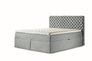 Stylefy 'Angelo' Boxspringbett, Velours Gelb 120 x 200 cm