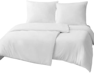 RUIKASI Bettwäsche 135x200 4teilig Weiß - Bettbezüge 135 x 200 2er Set mit Kissenbezüge, Bettwäsche-Sets 135x200cm aus Mikrofaser mit Reißverschluss Weich und Bügelfrei