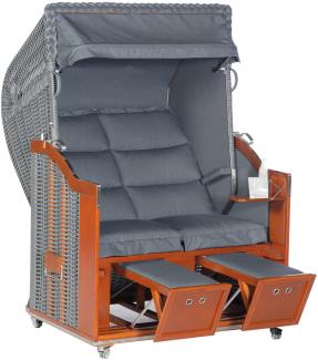Sonnenpartner Strandkorb Classic 2-Sitzer Duo-Style Halbliegemodell onix/charcoal mit Sonderausstatt