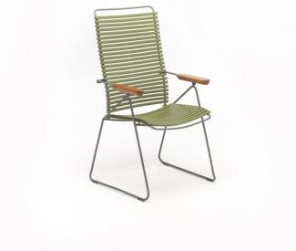Outdoor Stuhl Click verstellbare Rückenlehne olivgrün