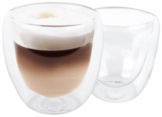 Axentia 2er Set Doppelwandiges Kaffeeglas , Isolierglas, 250 ml für Tee, Kaffee, Heißgetränke