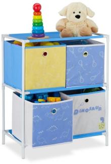 Relaxdays 'Dino' Kinderregal inkl. 4 Boxen