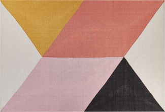 Teppich Baumwolle mehrfarbig 160 x 230 cm geometrisches Muster Kurzflor NIZIP