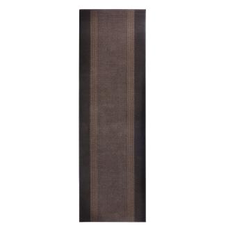 Kurzflor Teppich Läufer Band Braun - 80x450x0,9cm