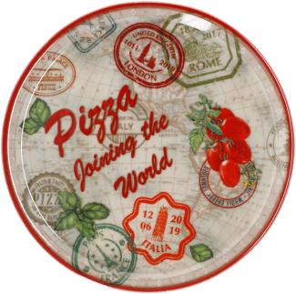 Pizzateller Rom rot Ø 31,5 cm Servier-Platte XL-Teller Porzellan große Platte
