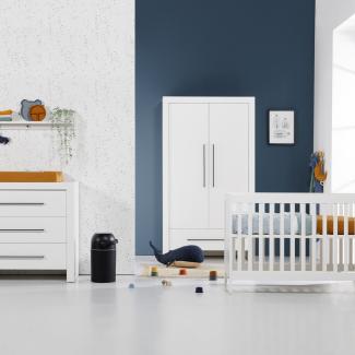 Europe Baby Sylt II Babyzimmer | Bett 60 x 120 cm + Kommode Weiß
