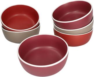 6er Set Bowl-Schale Liz 550ml Schüssel Sand Terracotta Rot Dessert Salatschüssel