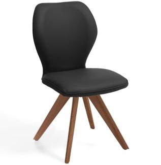 Niehoff Sitzmöbel Colorado Trend-Line Design-Stuhl Gestell Wild-Nussbaum - Leder Napoli schwarz