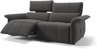 Sofanella 3-Sitzer ADRIA Stoffbezug Sofagarnitur Couch in Dunkelgrau