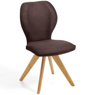 Niehoff Sitzmöbel Colorado Trend-Line Design-Stuhl Eichen/Polyester - 180° drehbar Nirvana dunkelbraun