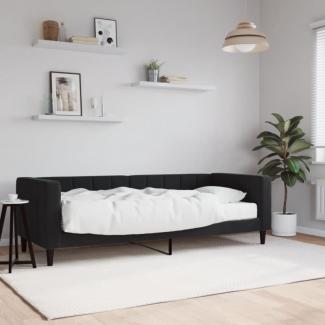 Tagesbett mit Matratze Schwarz 80x200 cm Samt (Farbe: Schwarz)