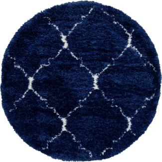 Teppich "MARA Shaggy" Rund Dunkel-Marineblau 150x150 cm