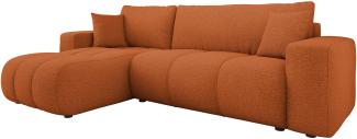 Mirjan24 'Furyn' Ecksofa mit Bettkasten und Schlaffunktion, L-Form, orange, 244 x 145 x 82 cm