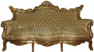 Casa Padrino Barock Sofa 3er Master Gold Muster /Gold- Antik Möbel