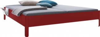 NAIT Doppelbett farbig lackiert Karmesinrot 160 x 220cm Ohne Kopfteil