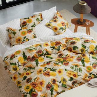 Gant Mako-Satin Bettwäsche Sunflower Print warm yellow | Kissenbezug einzeln 80x80 cm