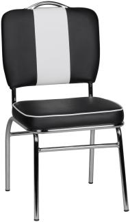 KADIMA DESIGN Retro Esszimmerstuhl im 50er-Jahre Diner Style - Bequemer Sitz und stylische Optik in einem praktischen Möbelstück. Farbe: Schwarz