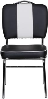 KADIMA DESIGN Retro Esszimmerstuhl im 50er-Jahre Diner Style - Bequemer Sitz und stylische Optik in einem praktischen Möbelstück. Farbe: Schwarz