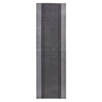 Kurzflor Teppich Läufer Band Grau - 80x350x0,9cm