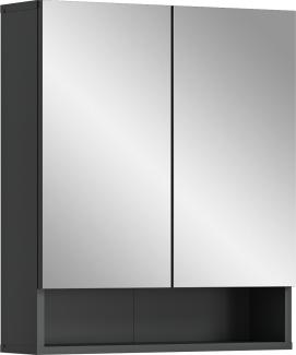 Badezimmerspiegelschrank >Lago< in grau/spiegel - 60x71x18cm (BxHxT)