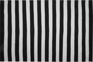 Outdoor Teppich schwarz-weiß 160 x 230 cm Streifenmuster Kurzflor TAVAS