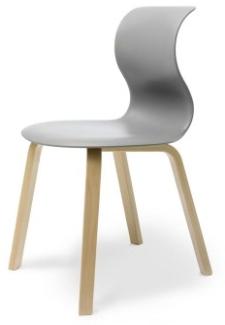 Pro 6 Stuhl - Gestell Buche granitgrau Universalgleiter Kunststoff