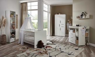 moebel-dich-auf Babyzimmer Aliya in weiß in verschiedenen Varianten Kinderzimmer Babymöbel Komplettset (Aliya 4)